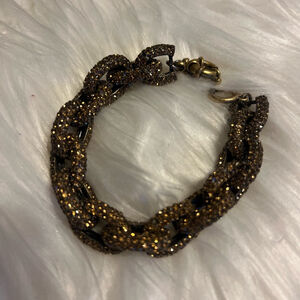 J. Crew Gold and Black Chain Bracelet